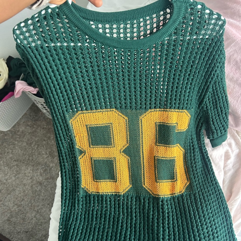 Green Mesh Top with Yellow 86
